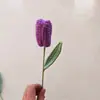 Atacado de Buquê de Lã Tricotado Tulipa Fechada Transfronteiriço Flor Artificial Flor de Lã Tulipa Fechada Crochê à Mão