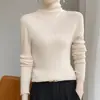 Suéter de Punto Fino de Alta Gama Listo para Usar 2025 para Mujer Cuello Holgado Moda Capa Base Color Sólido Suéter de Punto Delgado Venta al por Mayor