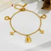 El Más Vendido Transfronterizo de Amazon: Pulsera de Acero de Titanio Ligero de Lujo con Trébol de Cuatro Hojas y Cierre en V, Moderna, Versátil y de Gama Alta