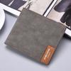 E-commerce transfronterizo para hombre billetera corta retro europea y americana cuero suave billetera esmerilada patrón de lona billetera para licencia de conducir a la moda