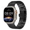 Adequado para Apple Watch 1ª-10ª Geração Relógio Inteligente com Apple Ultra2 Crimpagem Uma Conta Fivela Borboleta Pulseira de Aço