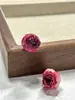Pendientes de Flor Real Rosa de Gama Alta con Aguja de Plata 925 Nuevos Pendientes de Flor Real Inmortal para Boda Venta al por Mayor