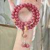 Agite a explosão sonora, pulseira bodhi em pó de mel e pêssego, anel duplo, estudantes segurando contas bodhi, rosário, pulseira de peça literária masculina e feminina