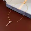 Colar com Pingente Chave do Amor em Zircônia Corrente de Suéter Fofa Doce Nicho Simples de Luxo Alto Fim Colar Atacado