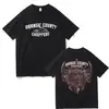 [Código Europeo Transfronterizo] Camiseta de Moda de Verano para Mujer y Hombre Camiseta con Estampado de Cuchillo Corto Costa Oeste Manga Corta Casual Cuello Redondo t