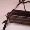 Bolso Bandolera de Cuero Retro para Hombre Horizontal Personalizado Piel de Vaca de Primera Capa Diseño Personalizado Plisado Bolso para Caminar al Aire Libre de Negocios