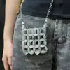2025 Nueva Marca Trendy Europea y Americana Mini Bolso Cruzado Tejido a Mano con Cuentas Acrílico Bolso con Calados para Vacaciones Playa