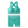 Traje Deportivo Nuevo Transfronterizo Cruzado Hueco Traje de Yoga Mallas para Correr Espalda Hermosa Cintura Alta Cadera Shorts Ropa Deportiva