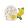 Molde de Silicone Líquido em Formato de Girassol, Ferramentas DIY para Fondant e Argila Macia