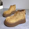 Botas de Nieve de Diseño de Nicho de Moda con Forro de Algodón, Punta Redonda, Suela de Espesor Medio, Nuevo Estilo Versátil para Faldas, Lindas y a la Moda para 2024