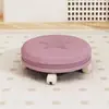 Novo Banquinho Baixo com Roldana Doméstica de Lã de Cordeiro, Banquinho Pequeno Universal para Beleza, Costura, Nail Art, Banquinho Giratório para Trocar Sapatos