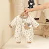 Mono Cálido de Conejo de Lunares para Bebé (Niño y Niña), Sin Costuras, Grosor Medio, Bata Acolchada para Bebé, Ropa para Salir