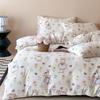 [Xiangling Premium] Desenho Animado Fofo Veludo Leite Estampado Totalmente Fosco Conjunto de Roupa de Cama de Quatro Peças (Lençol e Capa de Edredom)