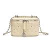 Bolso pequeño acolchado con cadena estilo Chanel de moda coreana para mujer, nuevo modelo de verano 2025, bolso cruzado simple en forma de caja