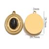 Pingente oval de pedra natural de aço inoxidável, pingente de luxo com luz de nicho, acessórios de aço titânio faça você mesmo, europeu e americano, pingente