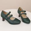 Zapatos de Mujer 2026 Estilo Nuevo con Cordones, Boca Baja, para Primavera y Otoño, con Tacones Gruesos Altos, Tallas 40-43, Zapatos de Exportación Talla Grande