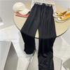 Pantalones Rectos de Satén de Ácido Acético Gris de Alta Calidad para Mujer, Verano, Delgados, Sedosos, Brillantes, Sueltos, con Pliegues, Pierna Ancha, Casuales