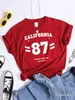 Camiseta Casual de Algodón Puro 180g para Mujer Cuello Redondo Manga Corta Algodón Estampado Europeo y Americano Sudeste Asiático