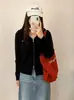 Cárdigan de punto con capucha y doble cremallera para mujer talla grande, colección otoño 2026, corte holgado, prenda exterior corta diseñada para disimular la figura