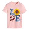 Estación independiente transfronteriza Europa y Estados Unidos AMOR girasol impresión de estrella de cinco puntas moda cuello redondo manga corta camiseta casual Amazon