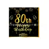 Mancha Negra Dorada Tema de Cumpleaños Digital de Un Año Servilleta Fiesta Fiesta Decoración Suministros Fiesta
