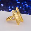 Anillo de Mariposa Dorada Chapado en Oro Anillo Abierto para Mujer Moneda Europea Moda Coreana Oro de Imitación Oro Duro Joyería