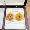 Transmissão ao vivo mesmo estilo antigo areia ouro seda oca diamante incrustado flor bússola pingente feminino rotativo flor coração bússola atacado