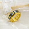 Anillo Giratorio de Acero Titanio con Diseño de Estrella, Luna y Sol, Estilo Bohemio, Anillo de Descompresión, Joyería - El Más Vendido de Amazon