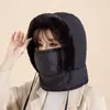 Gorra cálida de invierno tipo Lei Feng con forro polar, protección para las orejas engrosada, mascarilla a prueba de frío, polaina para el cuello, gorra de ciclismo integrada para esquí a prueba de viento