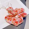 5248 Scrunchie de Tecido Floral Sonhador Prendedor de Cabelo Estilo Francês para Alunos Rabo de Cavalo Elástico para Cabelo Acessório de Cabelo para Mulheres