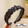 Diadema de pelo trenzado de perlas para mujer, diadema trenzada de espiga, antideslizante, de alta presión craneal, horquilla para reducir la edad
