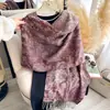 Bufanda Chal Jacquard de Doble Cara Flor de Anacardo Tinta Lavada Desgastada Estampado Completo Patrón Paisley Retro Tela Fina Borlas