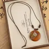 Nuevo Collar de Madera Tejido a Mano Étnico Retro Estilo Chino para Mujer, Cadena Larga Versátil Bohemia para Suéter