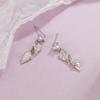 Flash diamante dupla folha brincos stud temperamento feminino brincos tassel pequenos brincos simples frescos design sense deixa brincos de pino exclusivos