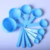 Cuchara medidora de plástico al por mayor de fábrica para cocina, juego de 11 piezas, cuchara medidora marcada con escala, herramientas para hornear y hacer bricolaje