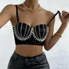 Bra Strapless Sexy con Adorno de Pedrería, Popular en Tiktok, Top Tubo de Moda para Fiesta, Hotel, Discoteca, Ropa Exterior Corsé