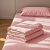 Sábana de color liso de una pieza para dormitorio de estudiante, uso doméstico individual estilo japonés, funda de edredón doble gruesa de tres piezas, no es algodón puro