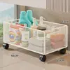 Estante de almacenamiento debajo del mueble del baño, organizador de piso para el baño, estante junto a la lavadora, carrito de almacenamiento para detergente de lavandería
