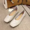 Zapatos Retro de Suela Blanda con Punta Cuadrada para Mujer, Zapatos Versátiles de Tacón Grueso Estilo Coreano, Zapatos Elegantes de Tacón Bajo y Boca Poco Profunda para Dama