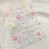 Adesivos de Flor Margarida em Relevo para Unhas Desenho Animado Tulipa Coelho Coração Borboleta Adesivo Decalques de Unha DIY