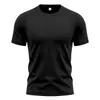 Camiseta Casual de Manga Corta con Cuello Redondo para Hombres, de Cáñamo y Algodón, Transpirable y de Secado Rápido, para Deportes al Aire Libre y Fitness, Verano Europeo