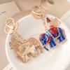 Novo elefante Tailândia venda quente liga diamante incrustado colorido chaveiro esmalte óleo gota saco all-match animal pingente