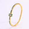 Pulsera de Acero de Titanio, Pulsera de Cintura Delgada Colorida de Lujo para Mujer, Pulsera de Nicho de Moda de Gama Alta con Diamantes Completos Estilo Europeo y Americano