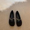 Sapatos baixos femininos primavera e outono sapatos feijão 2024 primavera novo all-match estilo fada francês suave sapatos Mary Jane