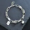 Pingente de coração urso grafite pulseira retrô personalidade acessórios explosivos transfronteiriços joias de nicho ins temperamento atacado