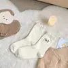 Meias Fofas e Divertidas para Mulheres na Altura da Panturrilha, Meias Grossas Quentes com Forro de Lã para Outono e Inverno, Meias Longas de Pelúcia com Desenho Estilo Japonês de Dachshund