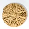 Amazon fábrica mayoreo tapete de paja pu posavasos de paja aislante paja tapete para olla de arena mesa tapete decorativo simple