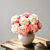 Flor Artificial de Peonía de Alta Gama de una Sola Cabeza Estilo Chino Decoración de Sala de Estar Centro de Mesa de Flores Ramo de Flores Falsas de Peonía