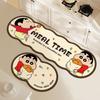 Alfombrilla antideslizante para baño con diseño de diatomeas, absorbente de aceite y dibujos animados, de secado rápido, para cocina, con forma especial, juego de dos piezas