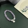 Direto da fábrica Qiaoen Jade Roxo Natural Marca da Sorte pulseira de cristal DIY presente atacado joias